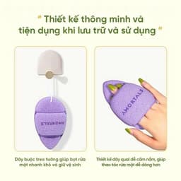 COMBO 3 MIẾNG BÔNG MÚT RỬA MẶT AMORTALS ĐỦ MÀU CAO CẤP 6