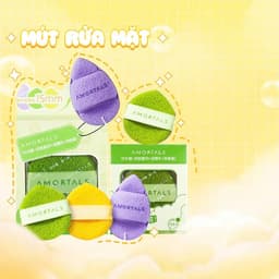 COMBO 3 MIẾNG BÔNG MÚT RỬA MẶT AMORTALS ĐỦ MÀU CAO CẤP 5