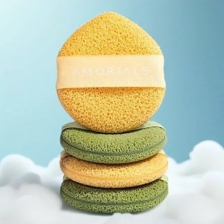 COMBO 3 MIẾNG BÔNG MÚT RỬA MẶT AMORTALS ĐỦ MÀU CAO CẤP