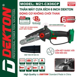 Thân Máy Cưa Xích 6 Inch DEKTON M21-CX06CP / XÁM - XANH LÁ - MOTOR BRUSHLESS, Chân Pin M21 2