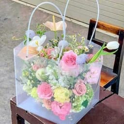 [COMBO 5 TÚI] Túi Nhựa PP Trong Suốt - Quai Tròn, túi vuông đựng hộp quà, túi để Bó hoa... 8