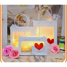 Combo 20 Túi giấy màu trắng mặt kính Mika đựng yến, saffron, hoa khô , quà tặng lễ 20/10, 8/3 4