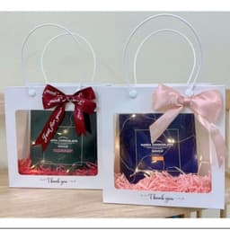 Combo 20 Túi giấy màu trắng mặt kính Mika đựng yến, saffron, hoa khô , quà tặng lễ 20/10, 8/3 6