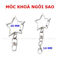 Set 5/10c Móc Khóa Treo Hình Tròn Kèm Dây Xích Kim Loại - Phụ Kiện Làm Đồ DIY, Trang Trí Balo, Chìa Khóa, Túi Xách 1