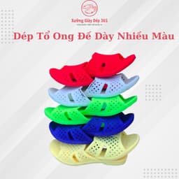 Dép Tổ Ong Đế Dày 3cm Nam Nữ Unisex, Dép Nhựa PVC Dẻo Bền Chống Trượt Đi Trong Nhà Đi Làm Đi Chơi 2