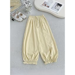 Quần Baggy Kaki Hàn Gấu Bo Nhún Lưng Chun Cách Điệu - Quần Baggy Bo Viền Chun Gấu Siêu Hot Q0003 2