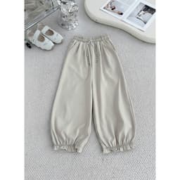 Quần Baggy Kaki Hàn Gấu Bo Nhún Lưng Chun Cách Điệu - Quần Baggy Bo Viền Chun Gấu Siêu Hot Q0003 3