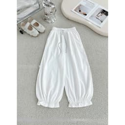 Quần Baggy Kaki Hàn Gấu Bo Nhún Lưng Chun Cách Điệu - Quần Baggy Bo Viền Chun Gấu Siêu Hot Q0003 5