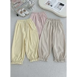 Quần Baggy Kaki Hàn Gấu Bo Nhún Lưng Chun Cách Điệu - Quần Baggy Bo Viền Chun Gấu Siêu Hot Q0003 6