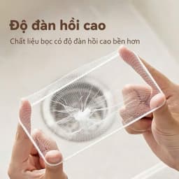 Combo 100 Túi lưới lọc rác bồn rửa chén bát  thông minh chống tắc nghẽn, có chun, tích hợp giá treo tường tiện lợi 5