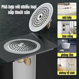 Nắp Thoát Nước Sàn Chống Mùi Hôi Chống Côn Trùng Thoát Nước Nhanh Chất Liệu Inox Bền Đẹp Dễ Lắp Đặt 4