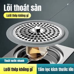 Nắp Thoát Nước Sàn Chống Mùi Hôi Chống Côn Trùng Thoát Nước Nhanh Chất Liệu Inox Bền Đẹp Dễ Lắp Đặt 2