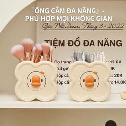 Hộp Cắm Bút Dán Tường Hình Cỏ 4 Lá – Ống Đựng Bút Để Bàn Decor Dễ Thương, Giá Đựng Bút Mini 2
