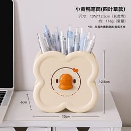Hộp Cắm Bút Dán Tường Hình Cỏ 4 Lá – Ống Đựng Bút Để Bàn Decor Dễ Thương, Giá Đựng Bút Mini 5