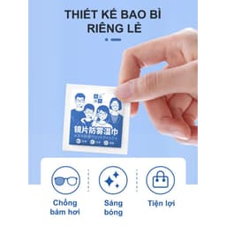Hộp 100 Khăn lau kính Nano, khăn giấy chống bám hơi nước, chống mờ sương, mồ hôi, chống nhờn 3