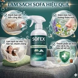 Xịt Làm Sạch Sofa, Thảm, Nội Thất Ô Tô SOFEX 650ml – Tẩy Vết Bẩn, Khử Mùi, Dùng Cho Ghế Nệm Thảm 2