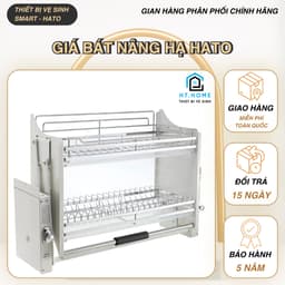 Giá Bát Nâng Hạ Inox 304 HATO, Điều Chỉnh Cao Thấp Với Hộp Số Chống Kẹt, Kệ Đựng Đồ Nhà Bếp Thông Minh Bảo Hành 24 Tháng 1
