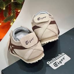 Giày sneaker cổ thấp sọc nâu da lộn dành cho nam nữ full box 4