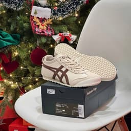 Giày sneaker cổ thấp sọc nâu da lộn dành cho nam nữ full box 1