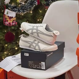 Giày sneaker cổ thấp sọc xám da lộn dành cho nam nữ full tag box 2