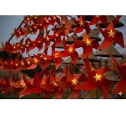 Combo 3 Dây cờ đỏ Sao Vàng Nhóng Nhánh Decor Sự Kiện yêu nước - Phụ Kiện Trang Trí Handmade Quán Trà Sữa, Quà Tặng 2/9 5