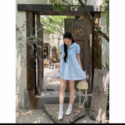 Đầm babydoll cổ sen mùa hè đi biển dễ thương cho nữ đi chơi dạo phố đi biển set đầm nữ năng động cá tính VANISA  VKQ99 5