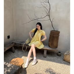 Đầm babydoll cổ sen mùa hè đi biển dễ thương cho nữ đi chơi dạo phố đi biển set đầm nữ năng động cá tính VANISA  VKQ99 3