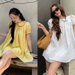 Đầm babydoll cổ sen mùa hè đi biển dễ thương cho nữ đi chơi dạo phố đi biển set đầm nữ năng động cá tính VANISA  VKQ99 1