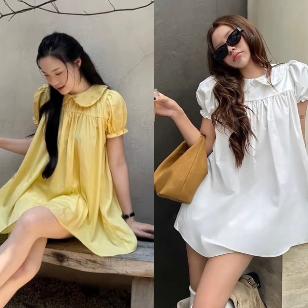 Đầm babydoll cổ sen mùa hè đi biển dễ thương cho nữ đi chơi dạo phố đi biển set đầm nữ năng động cá tính VANISA  VKQ99