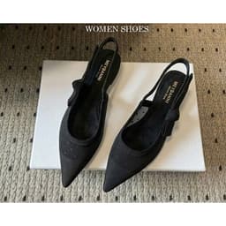 𝙔𝙐𝙇𝙄𝙉𝘼 - Giày Sandal Mũi Nhọn Ren Chấm Bi Thắt Nơ Cạnh Xinh Xăn - B76 4