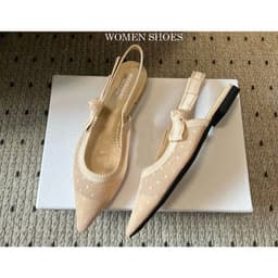 𝙔𝙐𝙇𝙄𝙉𝘼 - Giày Sandal Mũi Nhọn Ren Chấm Bi Thắt Nơ Cạnh Xinh Xăn - B76 3