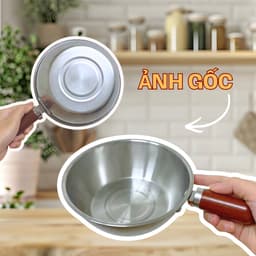 Nồi inox tay gỗ kèm nắp size 17cm, phù hợp nấu ăn, decor, tiện lợi, nhanh gọn cho mỗi gia đình, thiết kế sang trọng 9