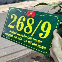 Biển số nhà MICA in theo yêu cầu - Độ dày 3ly - Tráng gương bề mặt - Tặng keo dán 2 mặt 6