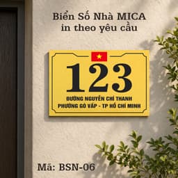 Biển số nhà MICA in theo yêu cầu - Độ dày 3ly - Tráng gương bề mặt - Tặng keo dán 2 mặt 5