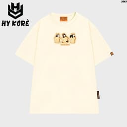 Áo Thun HY KORÉ Cat Sandwich 2063 Form Rộng Localbrand Oversize Unisex Vải Cotton 75% Nam Nữ Mặc Đẹp 2