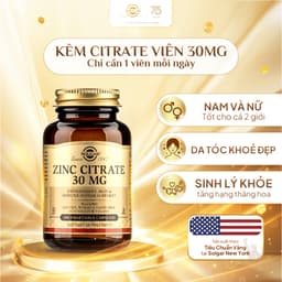 [Hàng cty full va.t]  Viên Uống Solgar Zinc Kẽm Citrate 30Mg -  Bổ Sung Kẽm Chăm Sóc Sức Khỏe Phái Nam [Lọ 100 Viên] 2