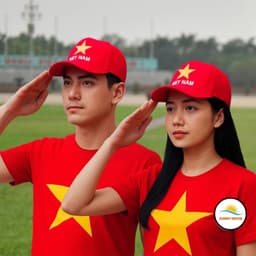 [ 2/9 ] Khăn Rằn Nam Bộ Cờ Đỏ Sao Vàng Thêu Ngôi Sao Quàng Cổ Du Lịch Biểu Diễn Văn Nghệ Vải Mềm Mịn Phụ Kiện Yêu Nước 8
