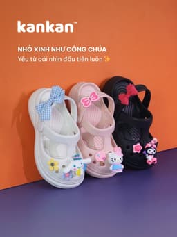 Dép Sục Cho Bé Gái Kuromi KanKanStore Giày Sục Trẻ Em Melody Cinamol Kitty Gấu Dâu 4 5 6 7 8 9 10 Tuổi KA37 1