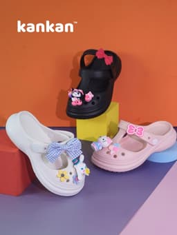 Dép Sục Cho Bé Gái Kuromi KanKanStore Giày Sục Trẻ Em Melody Cinamol Kitty Gấu Dâu 4 5 6 7 8 9 10 Tuổi KA37 6