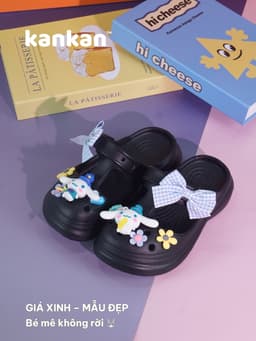 Dép Sục Cho Bé Gái Kuromi KanKanStore Giày Sục Trẻ Em Melody Cinamol Kitty Gấu Dâu 4 5 6 7 8 9 10 Tuổi KA37 9