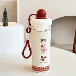 [ HÀNG LOẠI 1 ] Bình giữ nhiệt cao cấp 600ml inox 316 họa tiết gấu mèo dễ thương, chống rò rỉ, tiện lợi mang đi. 5