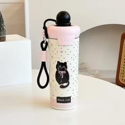[ HÀNG LOẠI 1 ] Bình giữ nhiệt cao cấp 600ml inox 316 họa tiết gấu mèo dễ thương, chống rò rỉ, tiện lợi mang đi. 6