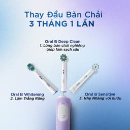 [KOL] [MUA 1 TẶNG 2] Mua 1 Bàn Chải Điện ORAL-B Vitality Pro Lilac TẶNG Set 2 Đầu Bàn Chải Sạch Sâu 7