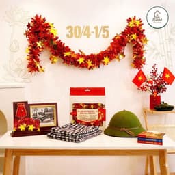 Combo 3 Dây cờ đỏ Sao Vàng Nhóng Nhánh Decor Sự Kiện yêu nước - Phụ Kiện Trang Trí Handmade Quán Trà Sữa, Quà Tặng 2/9 4