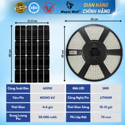 Đèn UFO Năng Lượng Mặt Trời Mayor Wolf 600W Chính Hãng Bảo Hành 2 Năm 3