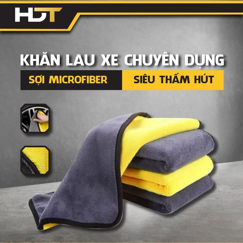 Khăn lau ô tô xe hơi chuyên dụng, khăn lau bếp đa năng Microfiber siêu thấm hút