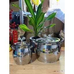 Âu Đựng Mỡ 1 - 3 Lít Inox Bền Đẹp Hũ Đựng Dầu Ăn & Niễng Đựng Gia Vị Kèm Khay Lọc Cặn Nắp Đậy Thìa 7