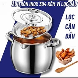 Âu Đựng Mỡ 1 - 3 Lít Inox Bền Đẹp Hũ Đựng Dầu Ăn & Niễng Đựng Gia Vị Kèm Khay Lọc Cặn Nắp Đậy Thìa 6