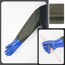 Găng tay làm cá đa năng, vệ sinh công nghệp LOMO chất liệu PVC + vải siêu bền, chống nước, chống xước, siêu dai, dày dặn 9