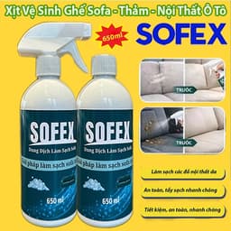 Xịt Làm Sạch Sofa, Thảm, Nội Thất Ô Tô SOFEX 650ml – Tẩy Vết Bẩn, Khử Mùi, Dùng Cho Ghế Nệm Thảm 1
